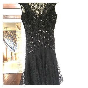 Vintage 1920’s inspired dress black sequin size 6